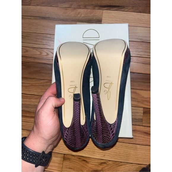 JOAN & DAVID Navy Dadelsa Patent Leather Stiletto Pump Shoes Heels Size 10 - Picture 7 of 10